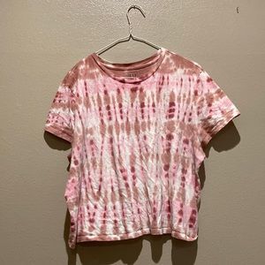 GAP pink tie dye short t shirt, size XL
